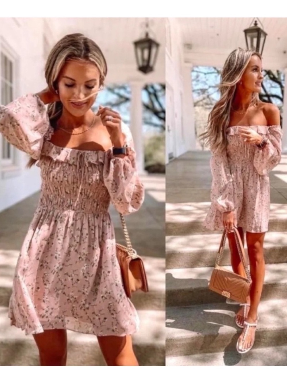 Reformation Morris Floral Long Sleeve Mini Dress